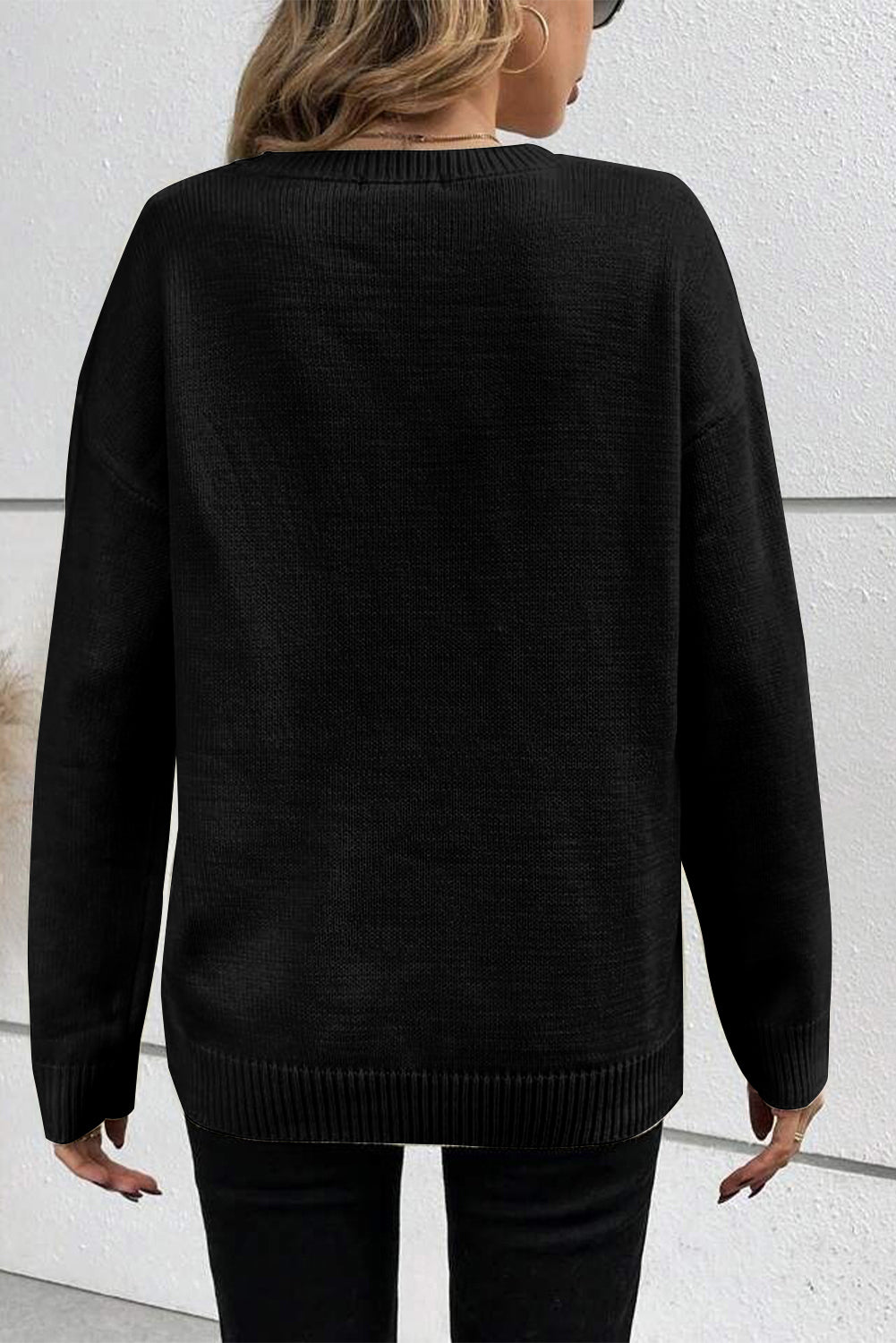 Spooky Knit Drop Shoulder Sweater