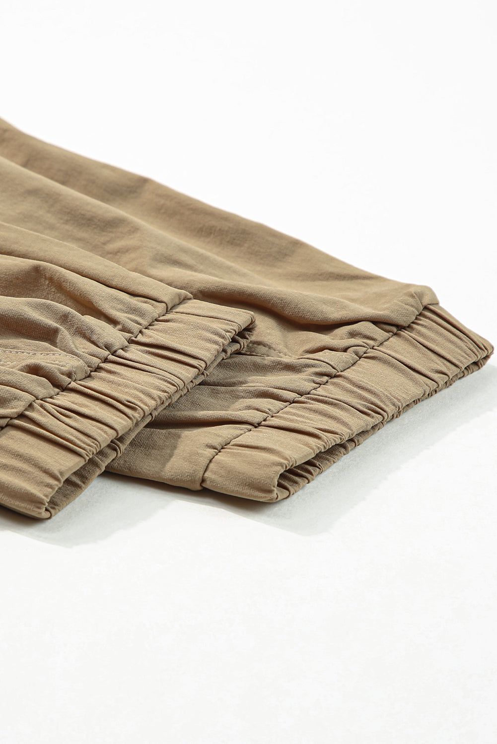 Camel Ruched High Waist Joggers