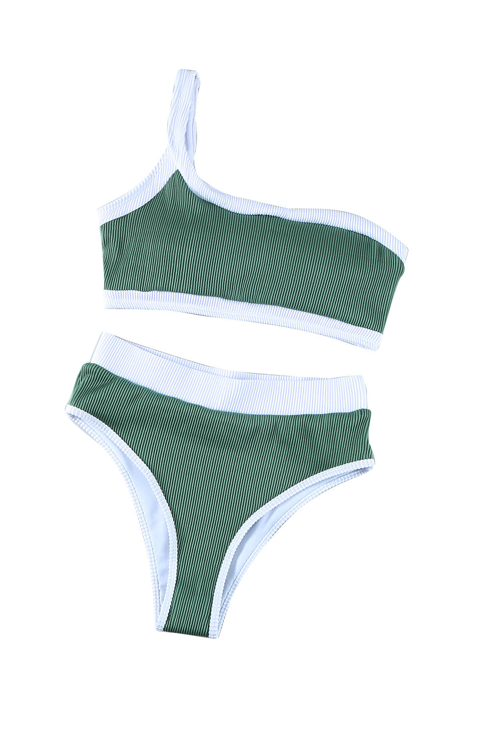 Jade Whisper One Shoulder Bikini Set