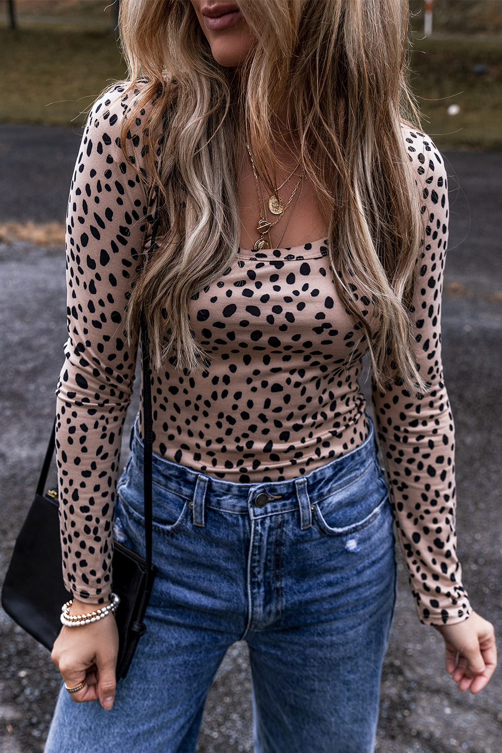 Slate Leopard Print Bodysuit