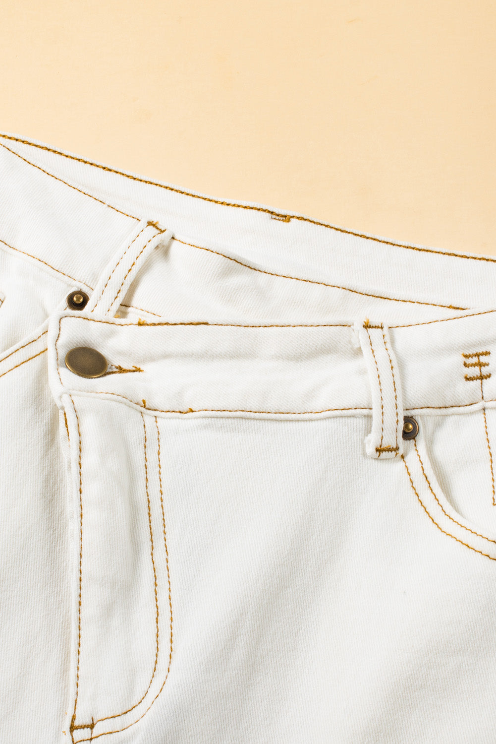 Alpine Breeze White Denim Shorts