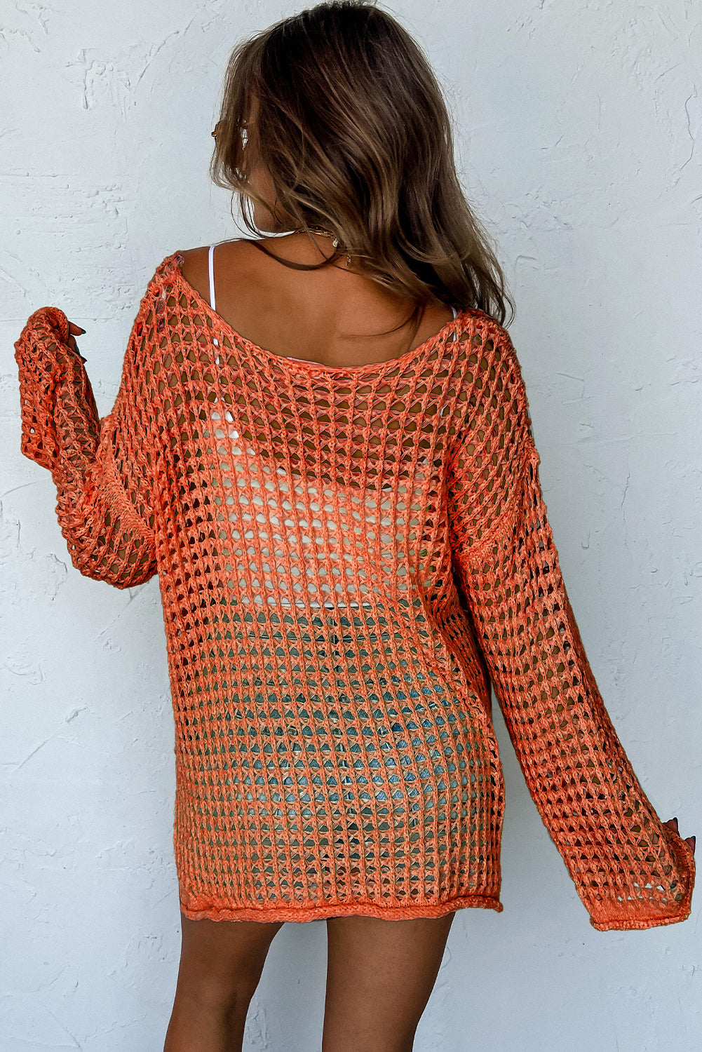 Sunset Breeze Crochet Bell Sleeve Tunic