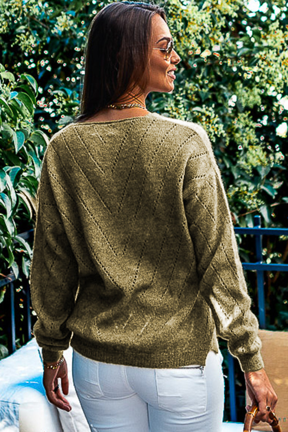 Sage Eyelet Sweater