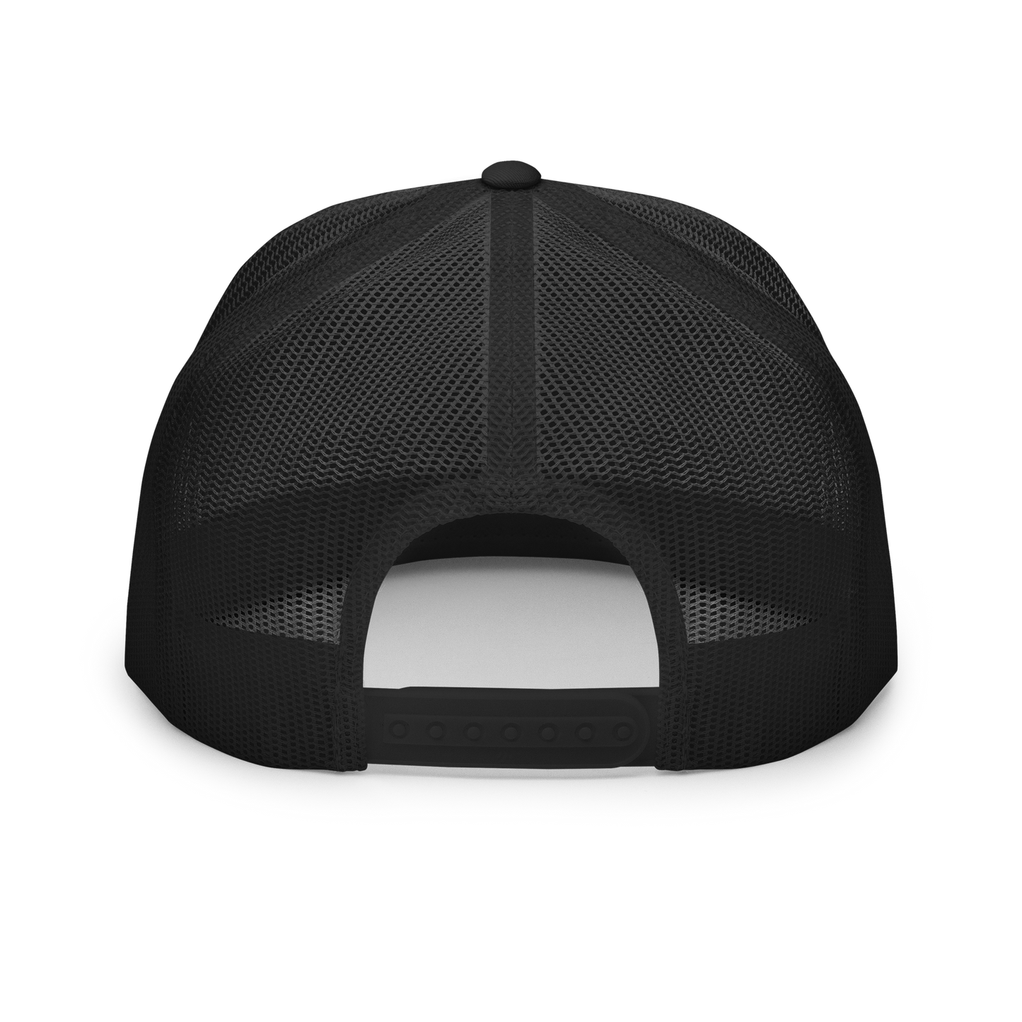 Summit Seeker Trucker Cap in All Black: Back view.