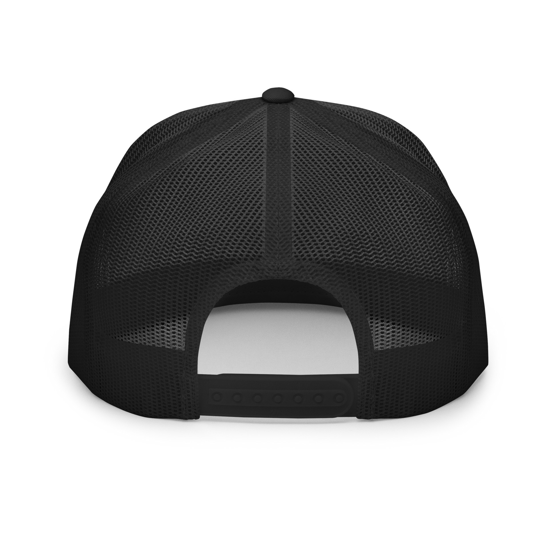 Summit Seeker Trucker Cap in All Black: Back view.