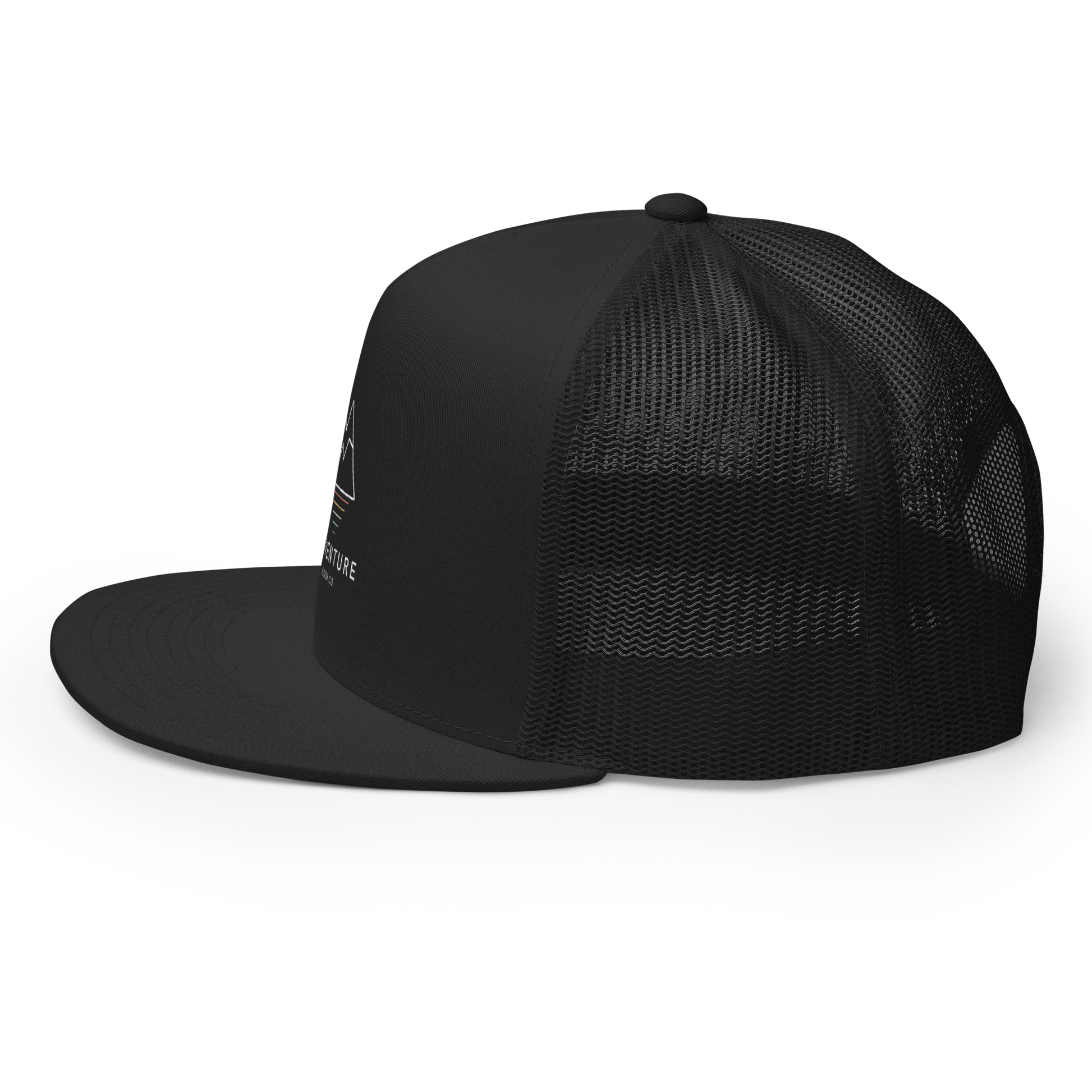 Explore with the Summit Seeker Men's Trucker Cap in All Black: Side View