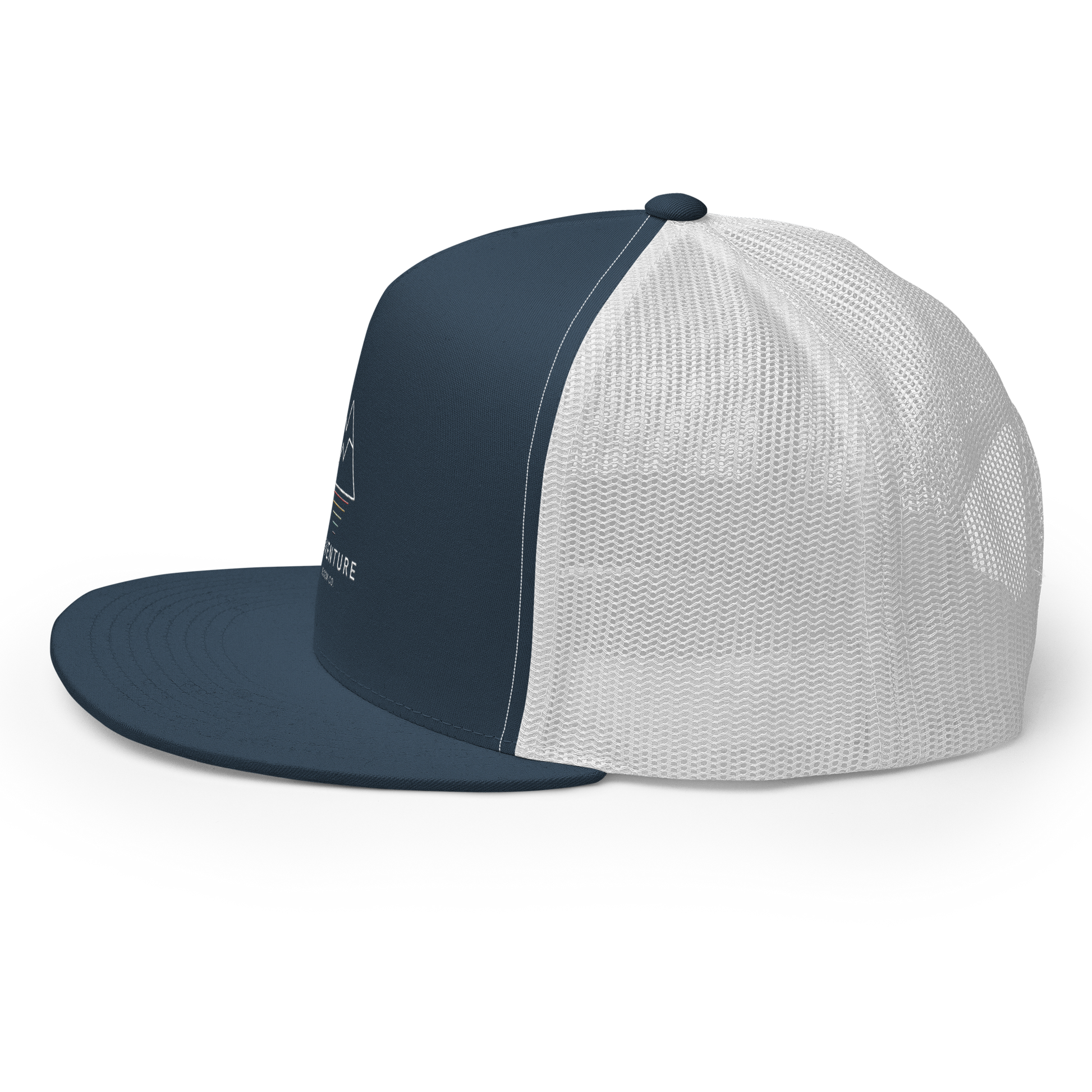 Explore with the Summit Seeker Men's Trucker Cap in Navy and White: Side View