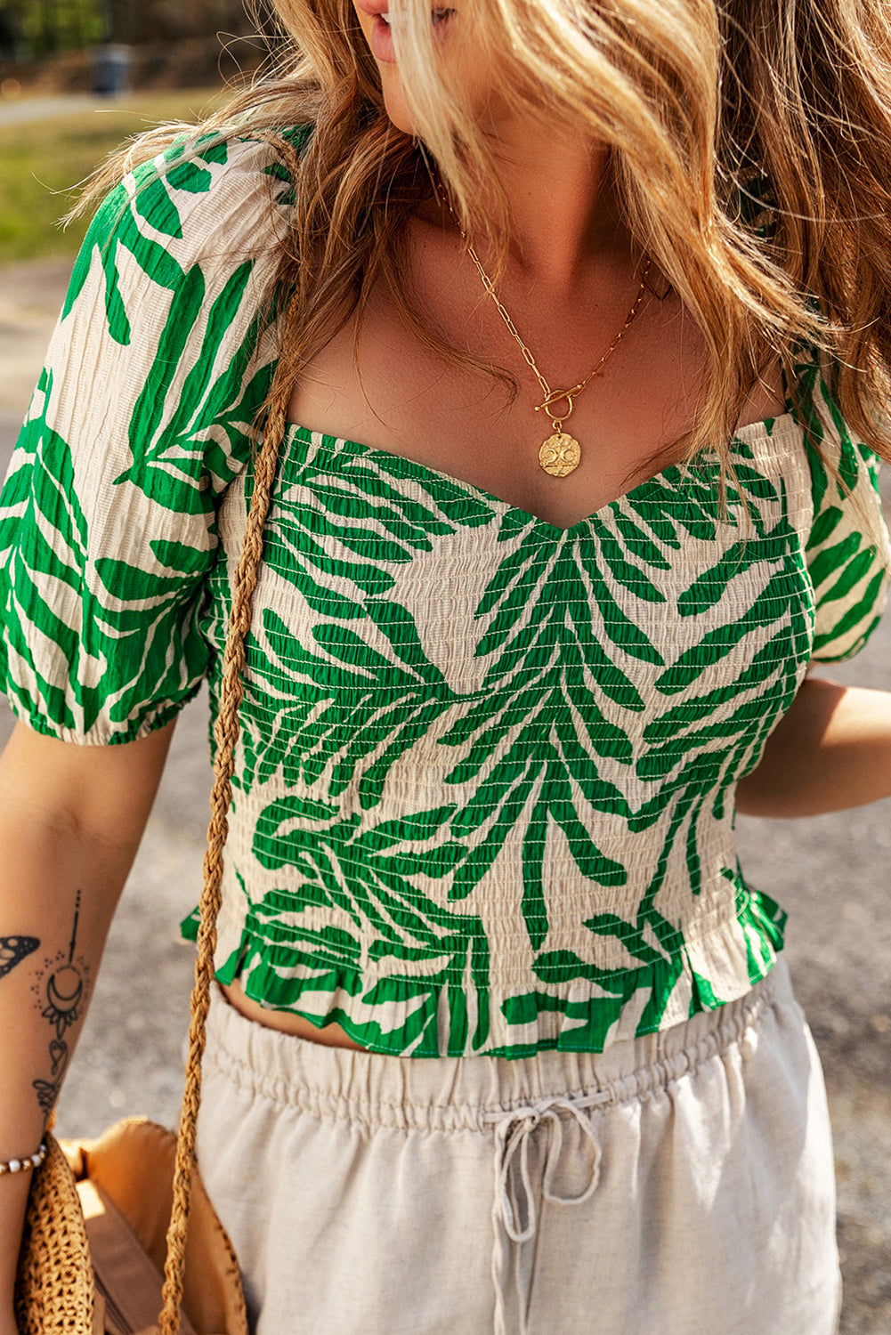 Palm Leaf Crop Top