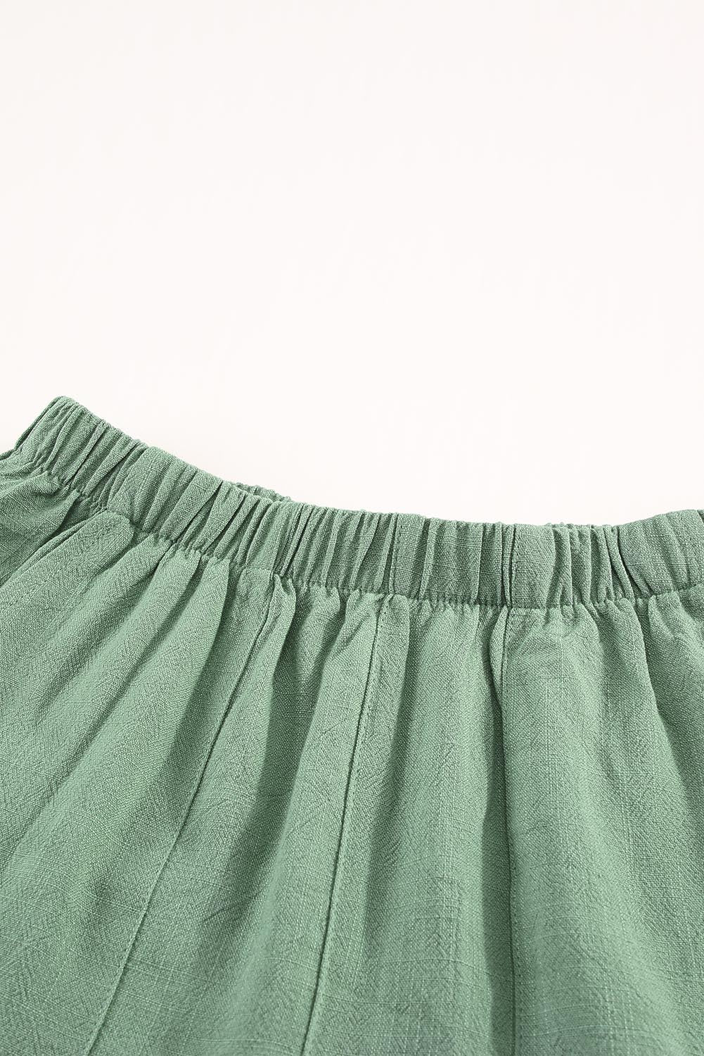 Green High Waist Ruffle Shorts