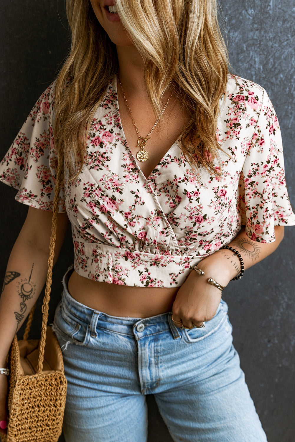 Blossom Breeze Floral Wrap Crop