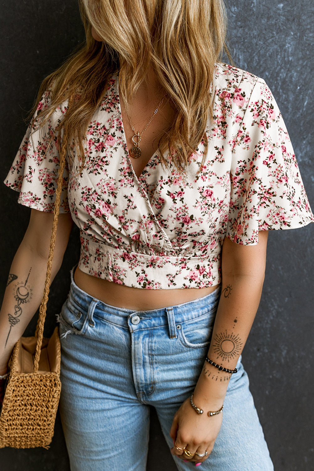 Blossom Breeze Floral Wrap Crop