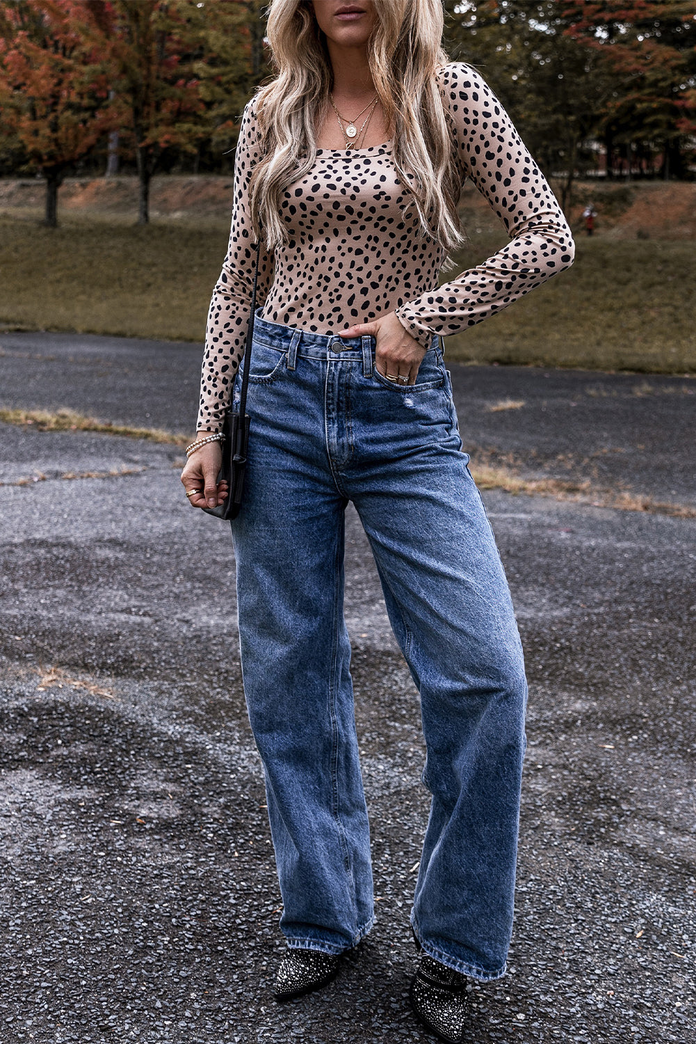 Slate Leopard Print Bodysuit