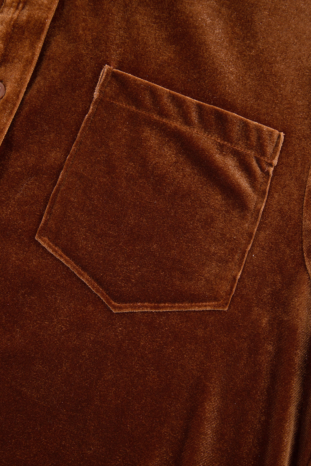 Chestnut Chest Pocket Velvet Shirt