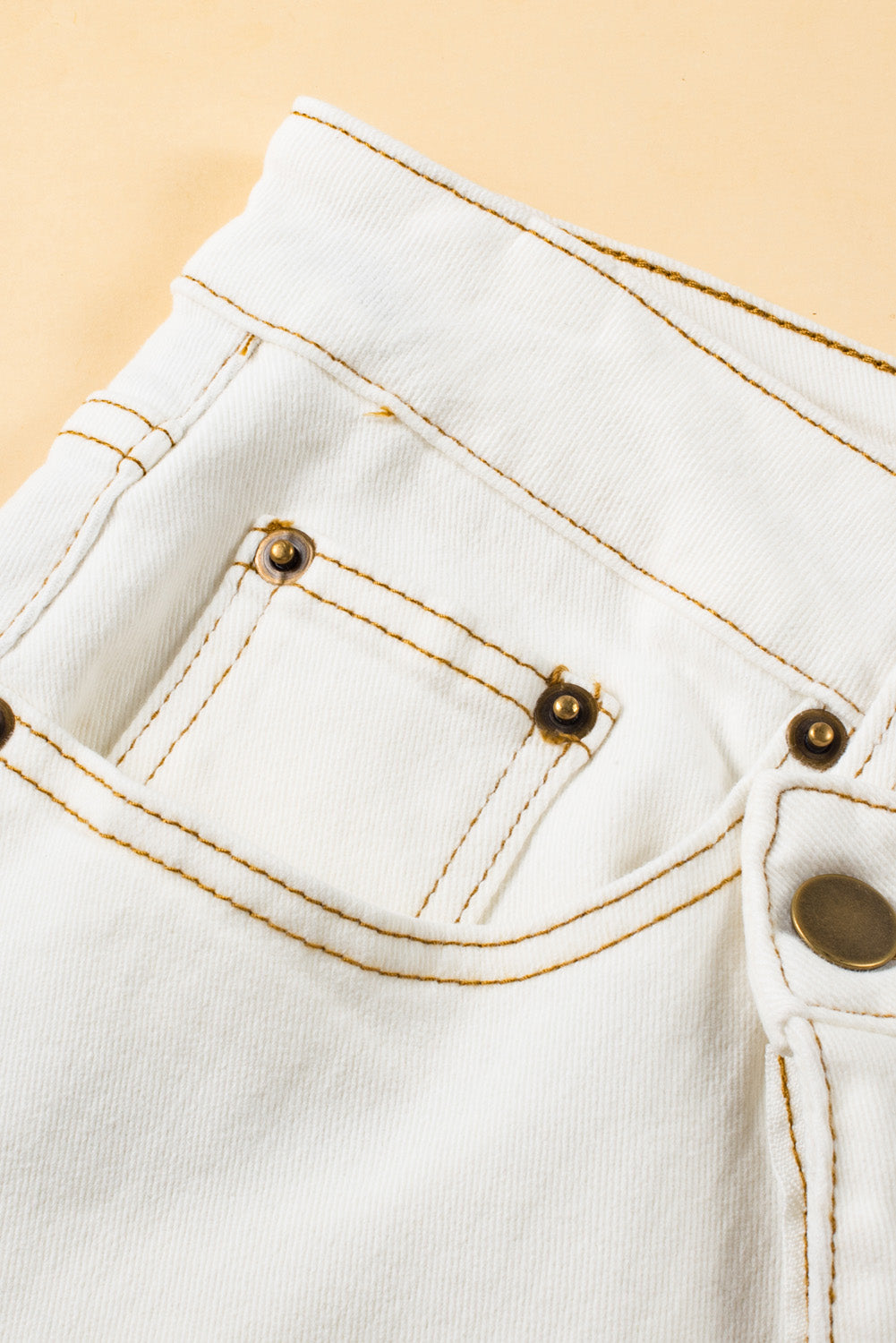 Alpine Breeze White Denim Shorts