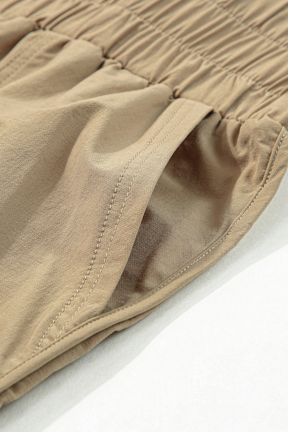 Camel Ruched High Waist Joggers