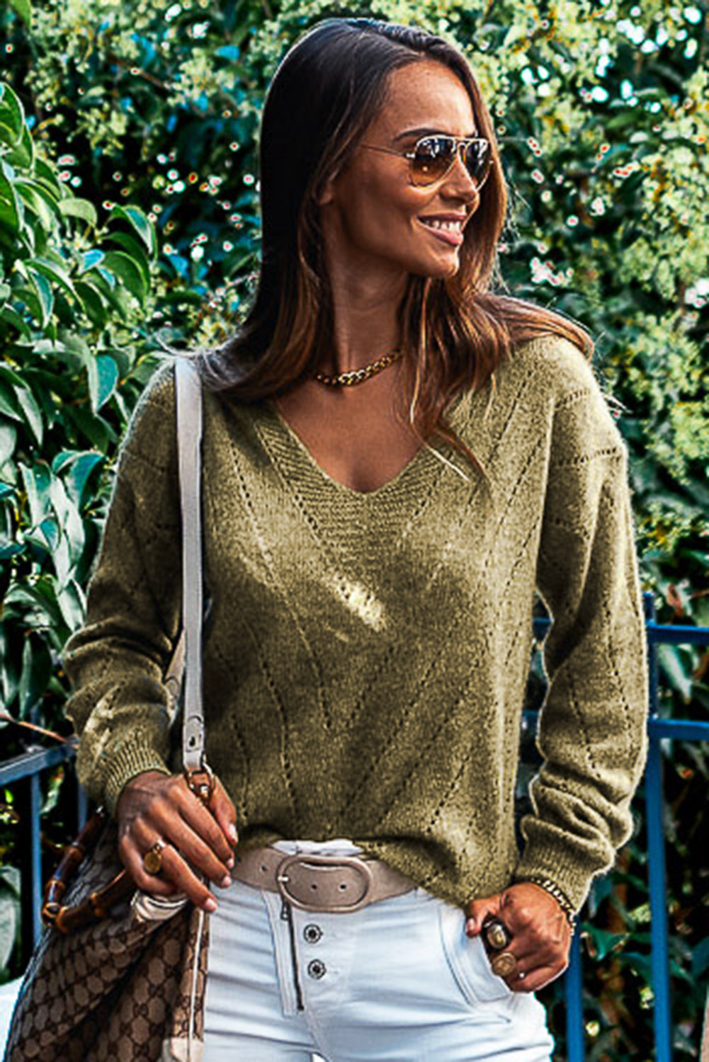 Sage Eyelet Sweater