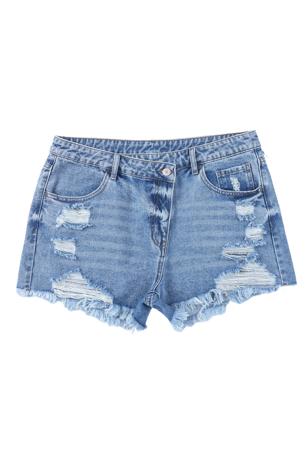 Airy Horizon Crossover Denim Shorts