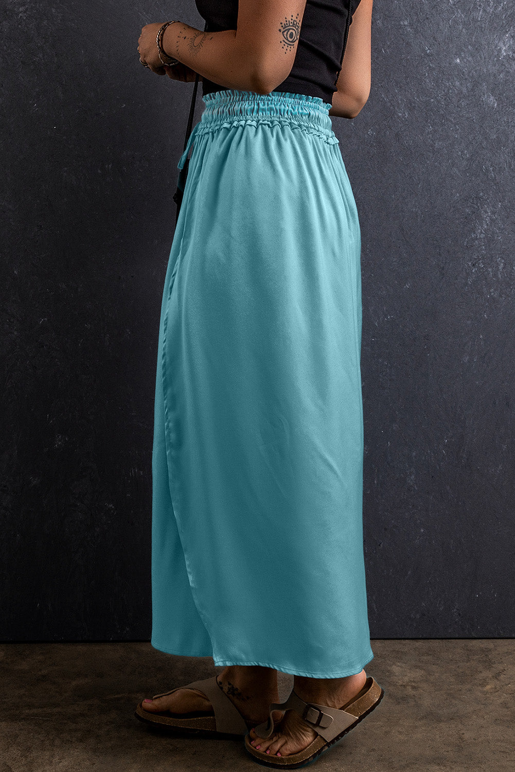 Cobalt Cascade Long Skirt