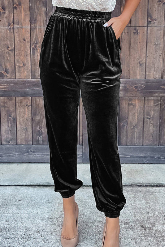 Onyx Velvet Jogger Pants