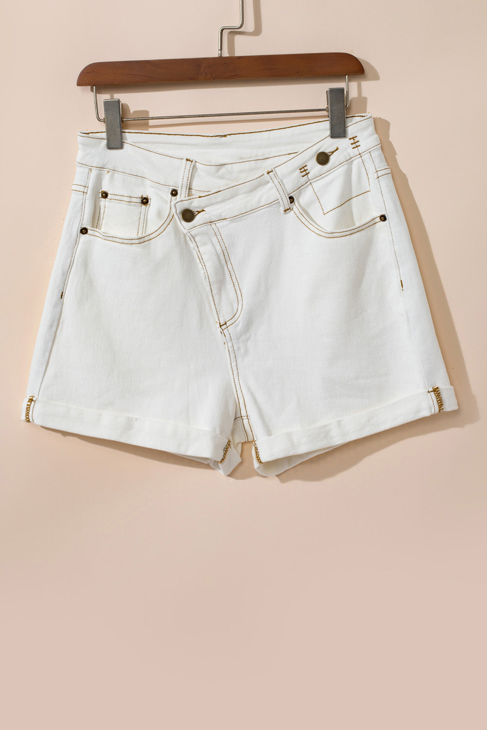 Alpine Breeze White Denim Shorts