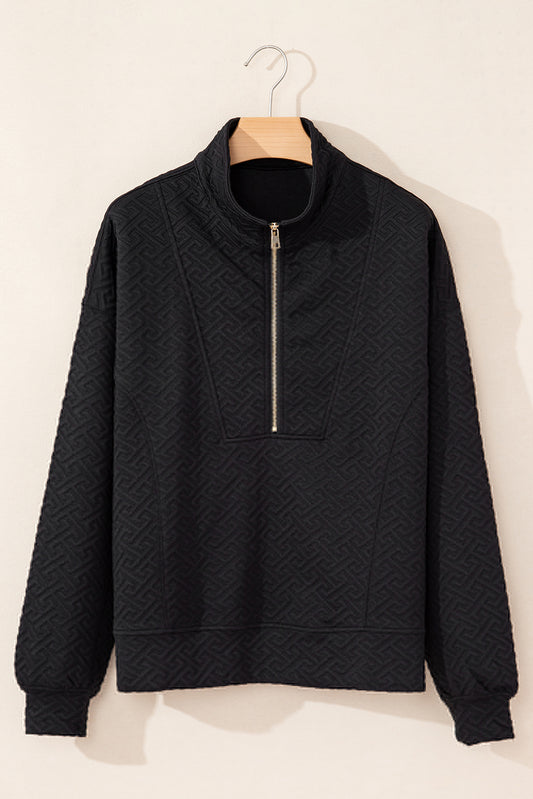 Midnight Ridge Textured Half-Zip Sweatshirt