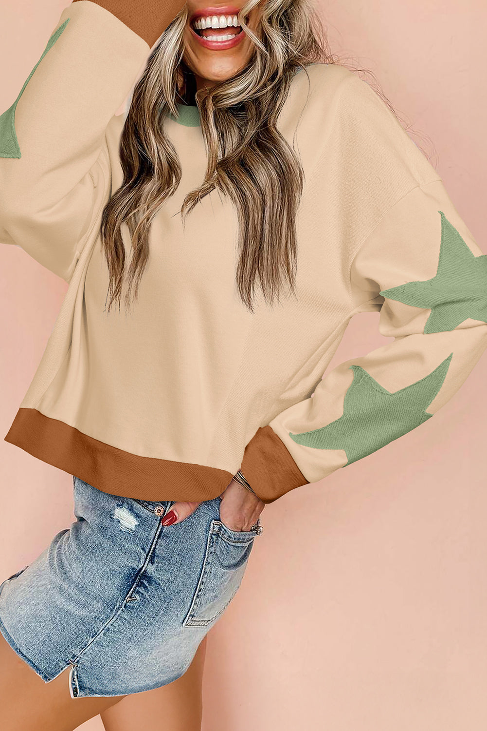 Starry Parchment Patchwork Sweatshirt