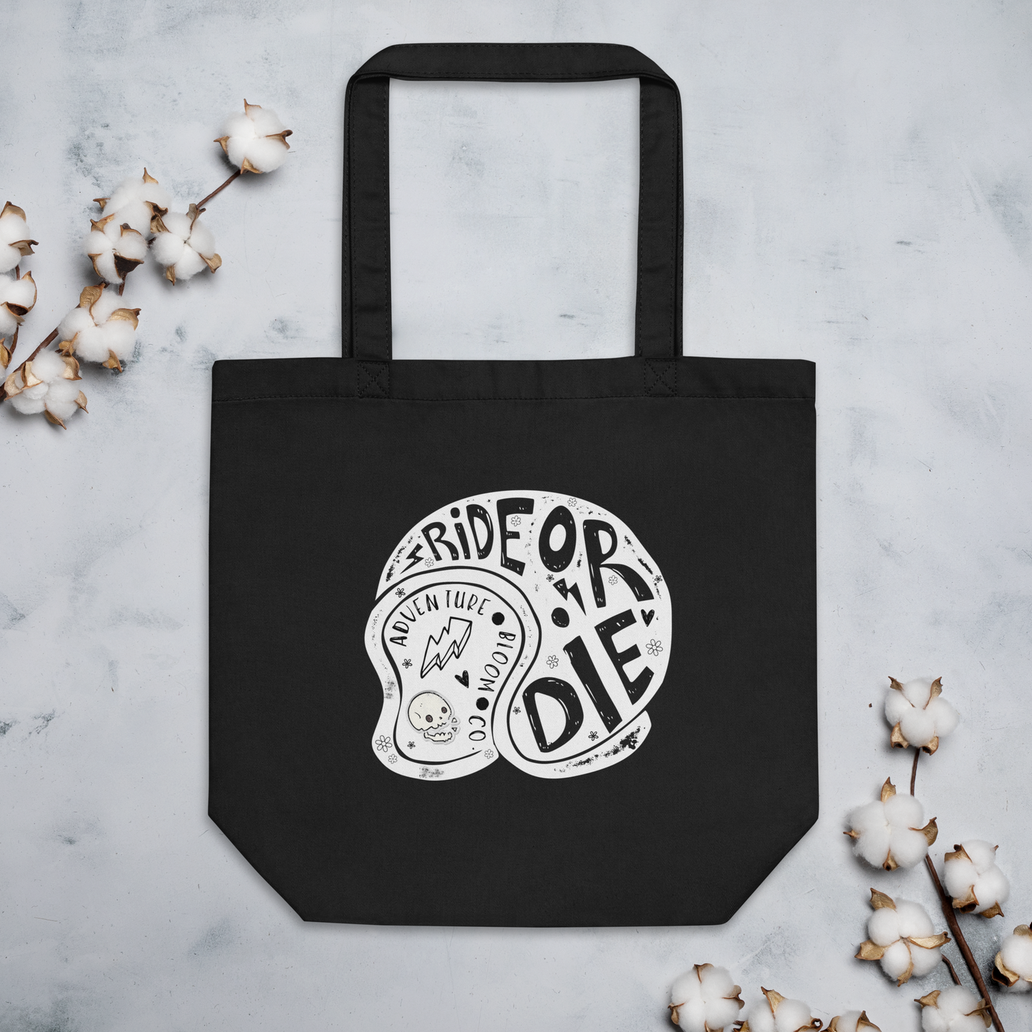 Tote Bag Featuring Vibrant Ride or Die Artwork