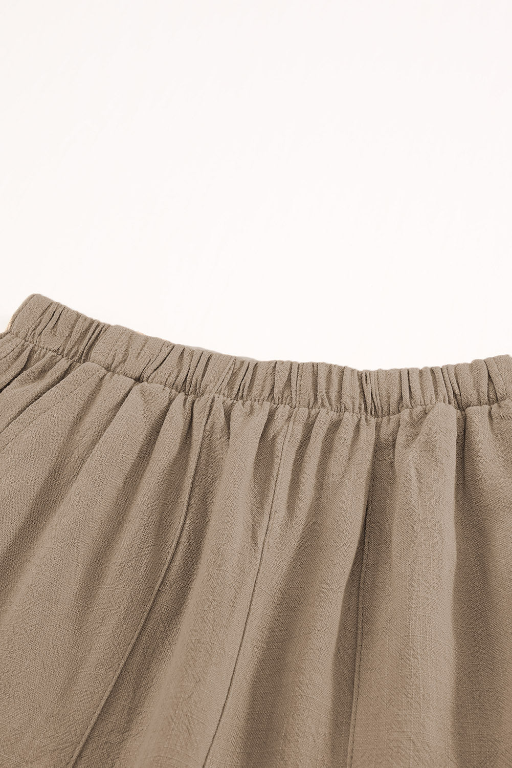 Khaki High Waist Ruffle Shorts