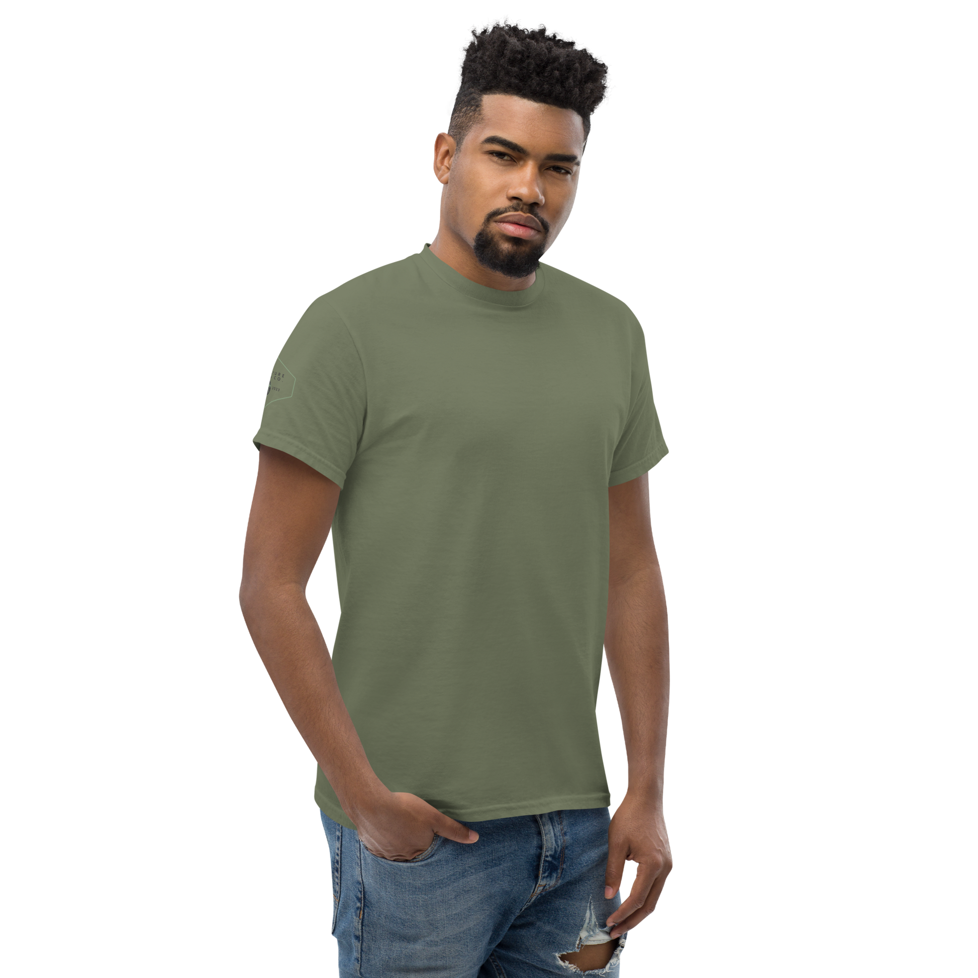 Bold Axe-Masters Adventure Tee for Outdoor Enthusiasts in Military Green