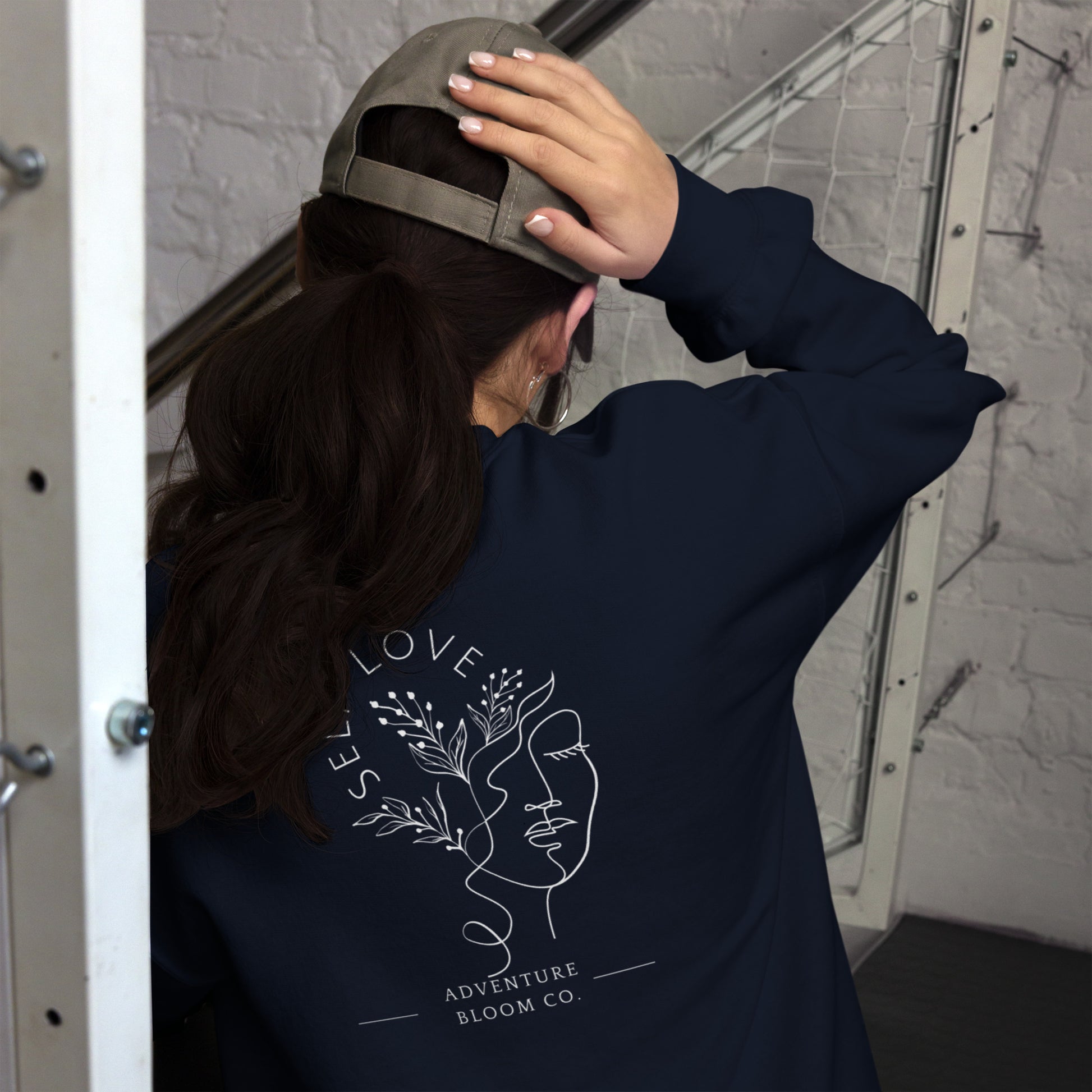 Adventure Bloom Co. Women's Empowerment Sweatshirt in Navy– Inspirational Fashion