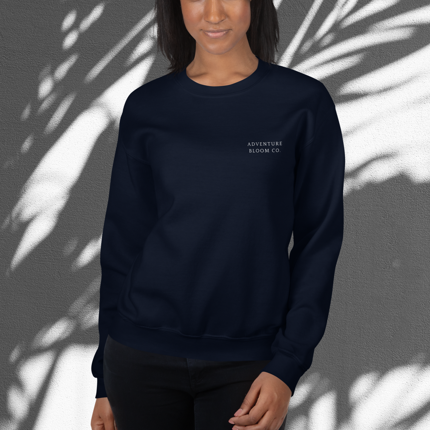 Self-Love Sanctuary Women's Crewneck Sweatshirt – Front View in Navy