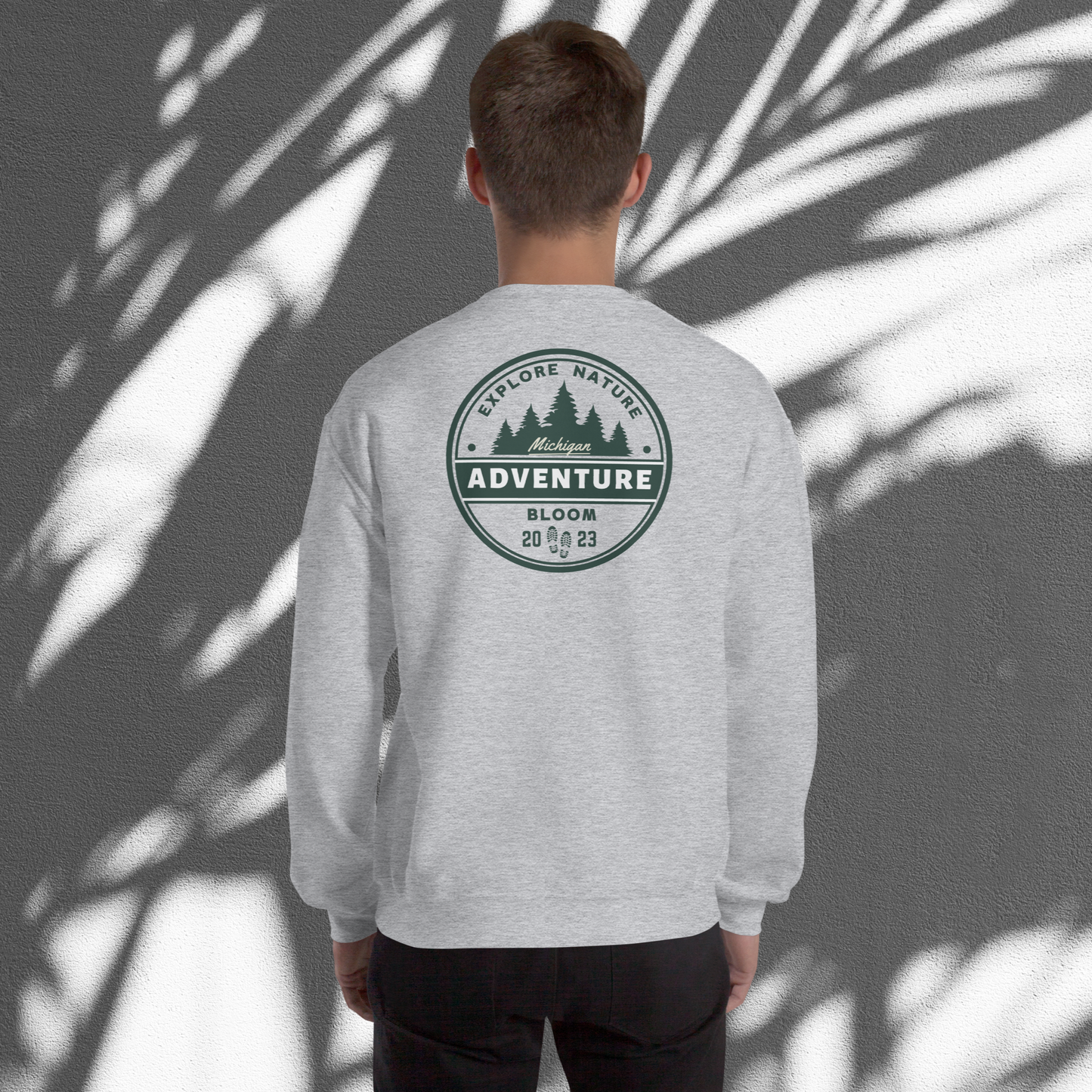 Adventure Bloom Co.'s Trailblazer Expedition Crewneck Sweatshirt in Sport Grey: A cozy companion for your journey into the unknown