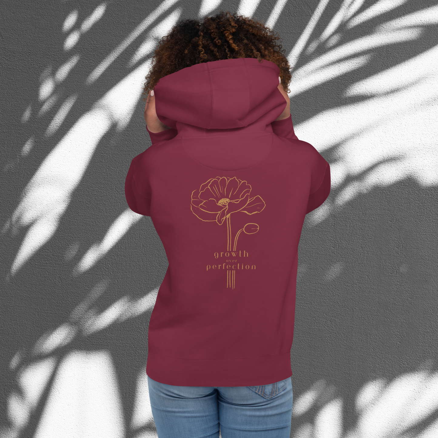 Stylish Women's Adventure Bloom Co. Hoodie in Maroon – Celebrating Growth