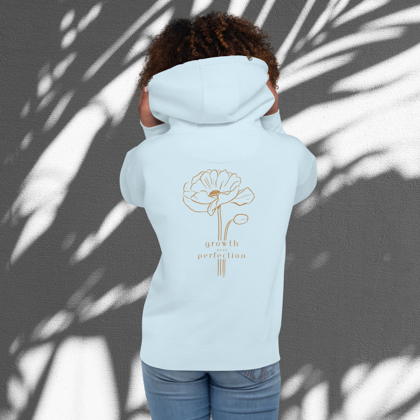 Stylish Women's Adventure Bloom Co. Hoodie in Sky Blue – Celebrating Growth