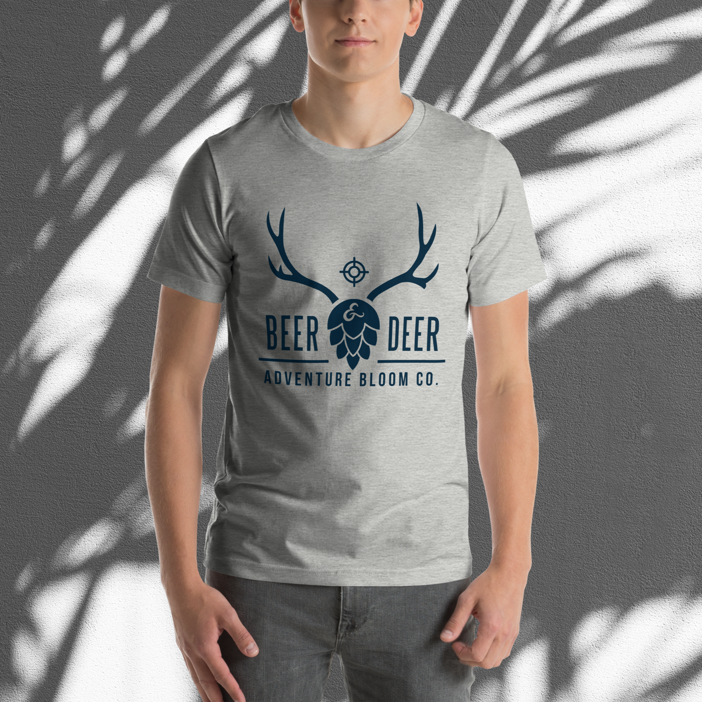 Celebrate hunting adventures with Adventure Bloom Co.'s beer-themed tee in Athletic Heather.