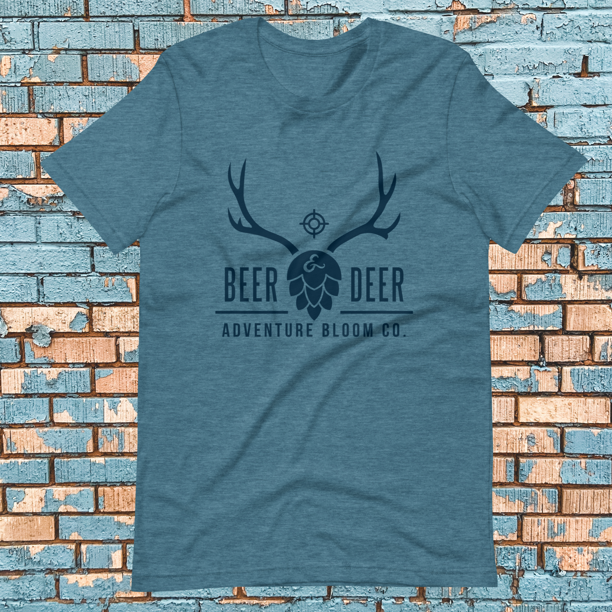 The Buck Stops Here- with Beer Tee in Heather Deep Teal: The perfect attire for post-hunt gatherings.