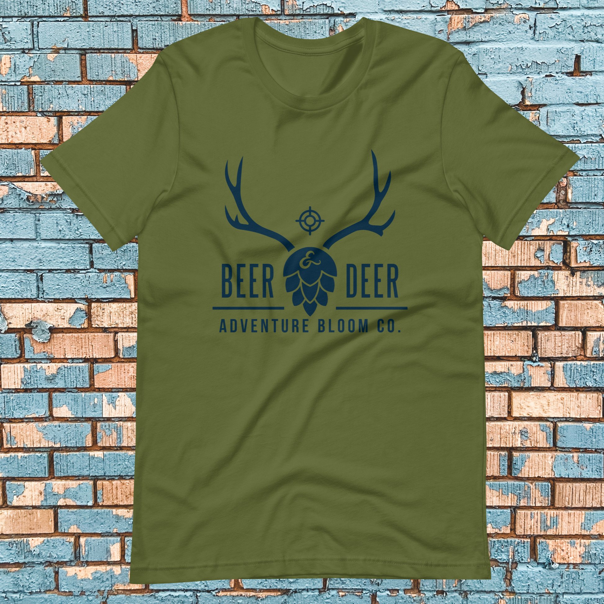 The Buck Stops Here- with Beer Tee in Olive: The perfect attire for post-hunt gatherings.