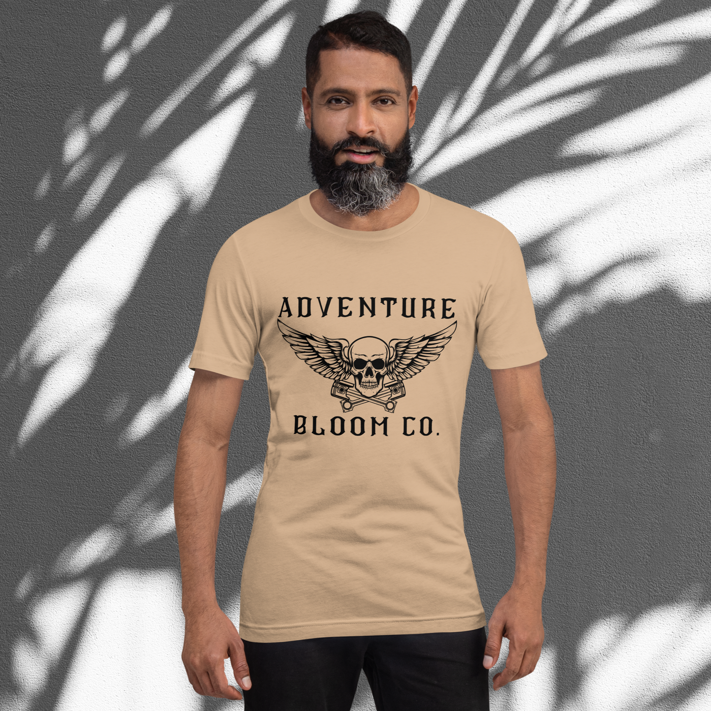 Adventure Bloom Co.'s 'Ride Hard, Adventure Harder Tee in Tan