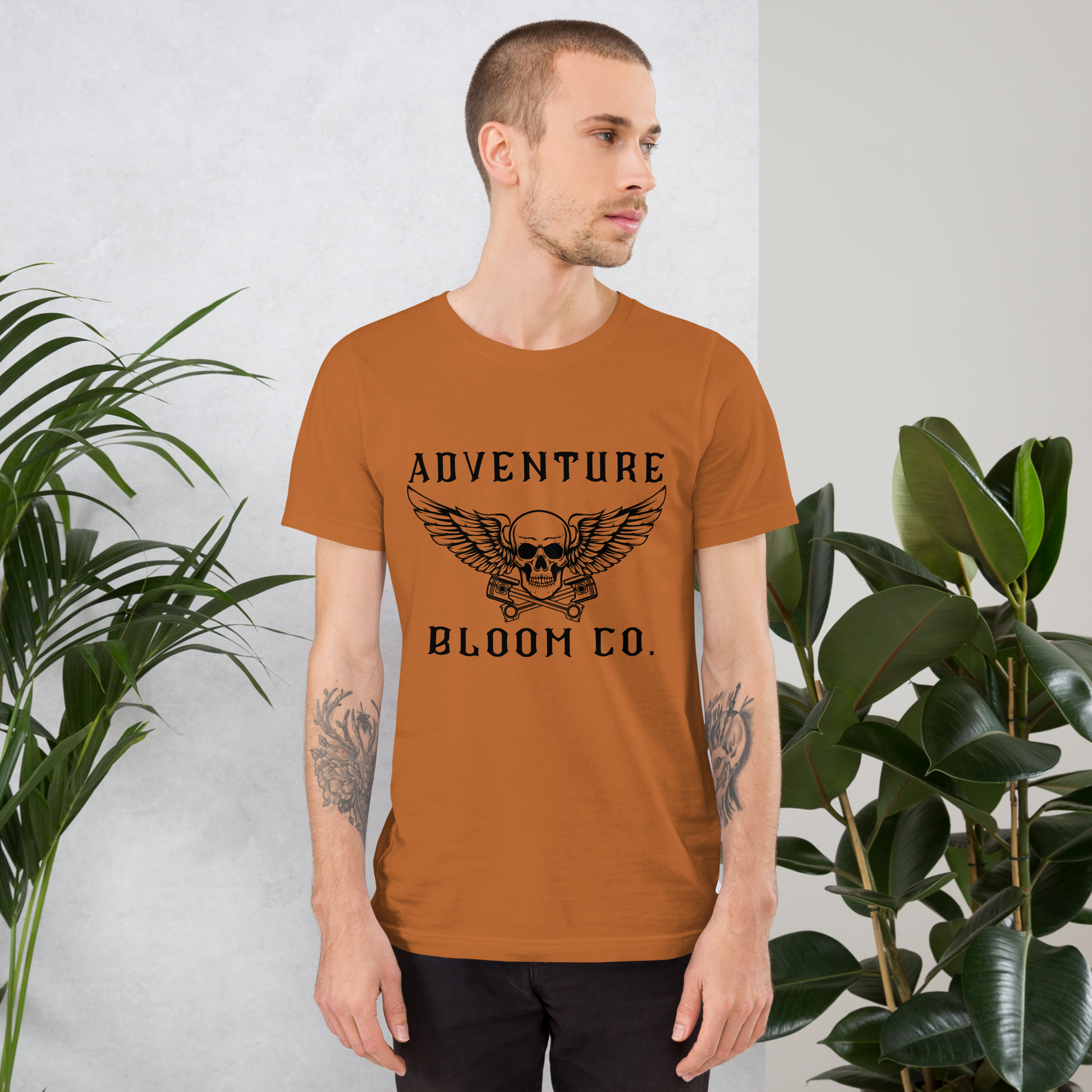 Adventure-ready biker tee by Adventure Bloom Co. in Toast