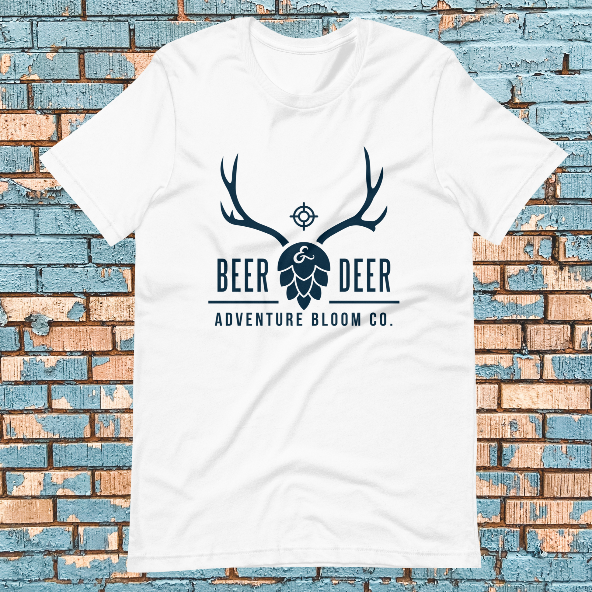 The Buck Stops Here- with Beer Tee in White: The perfect attire for post-hunt gatherings.