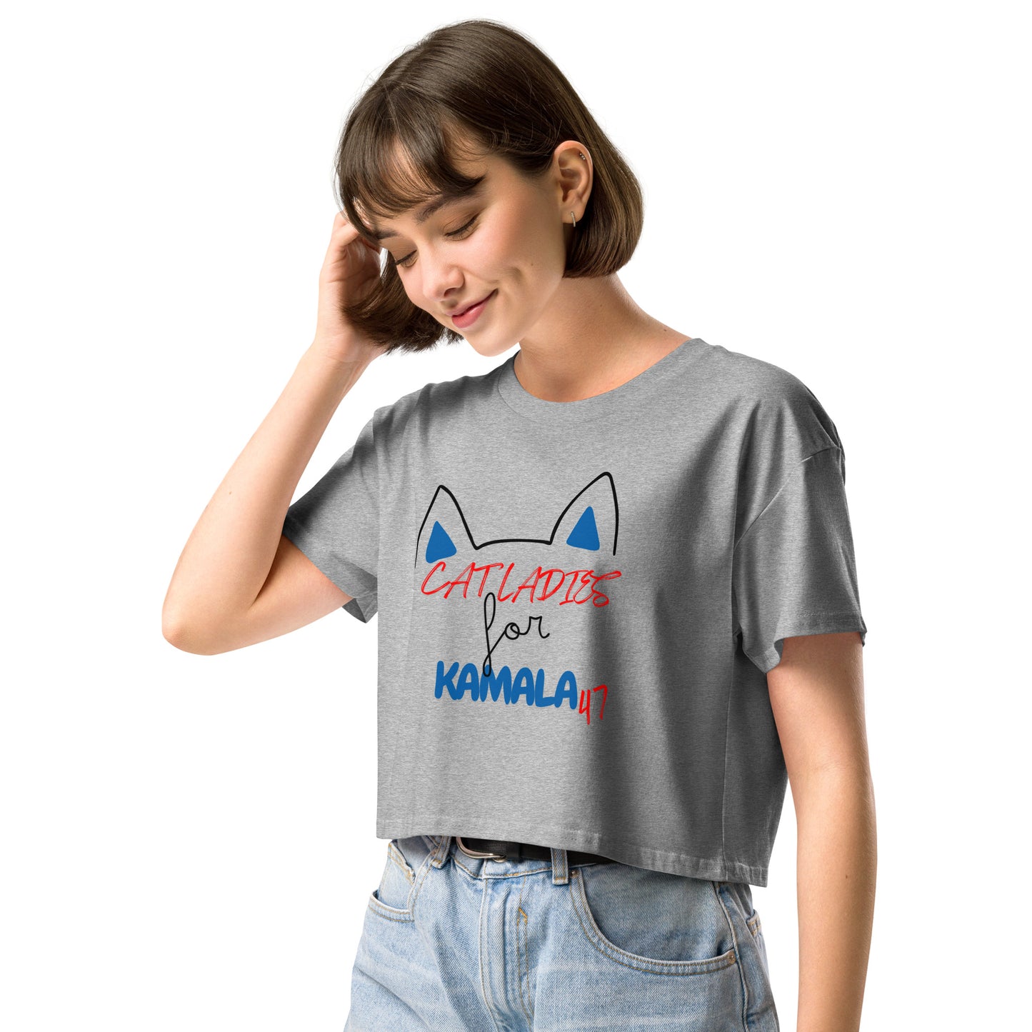 Cat Ladies for Kamala 2024 Ladies Crop Top