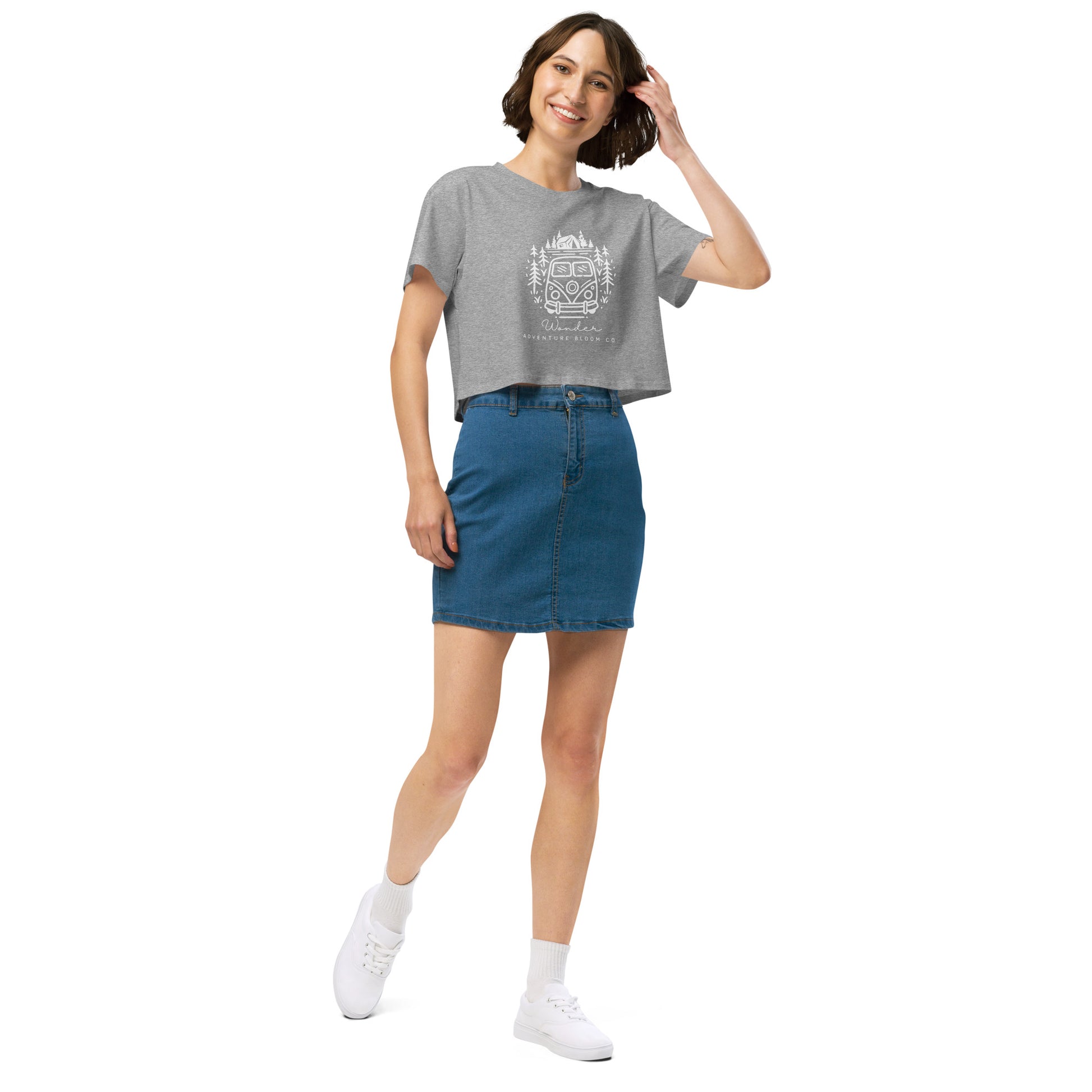 Outdoor Enthusiast's Cropped Tee: Wild Wanderer for Women