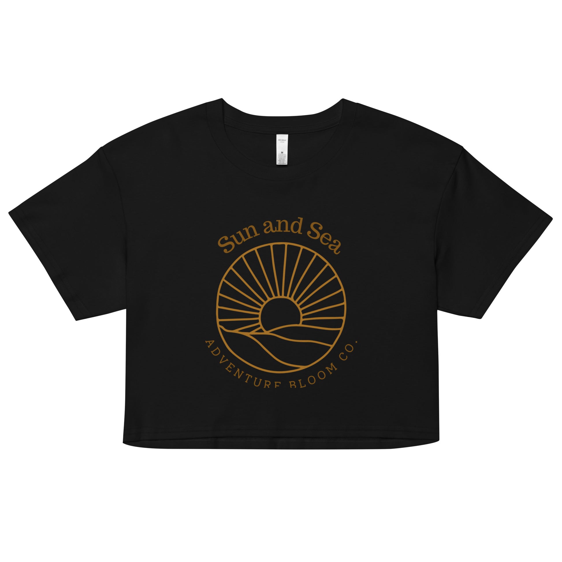 Crop Top with Sun-Kissed Seas Design