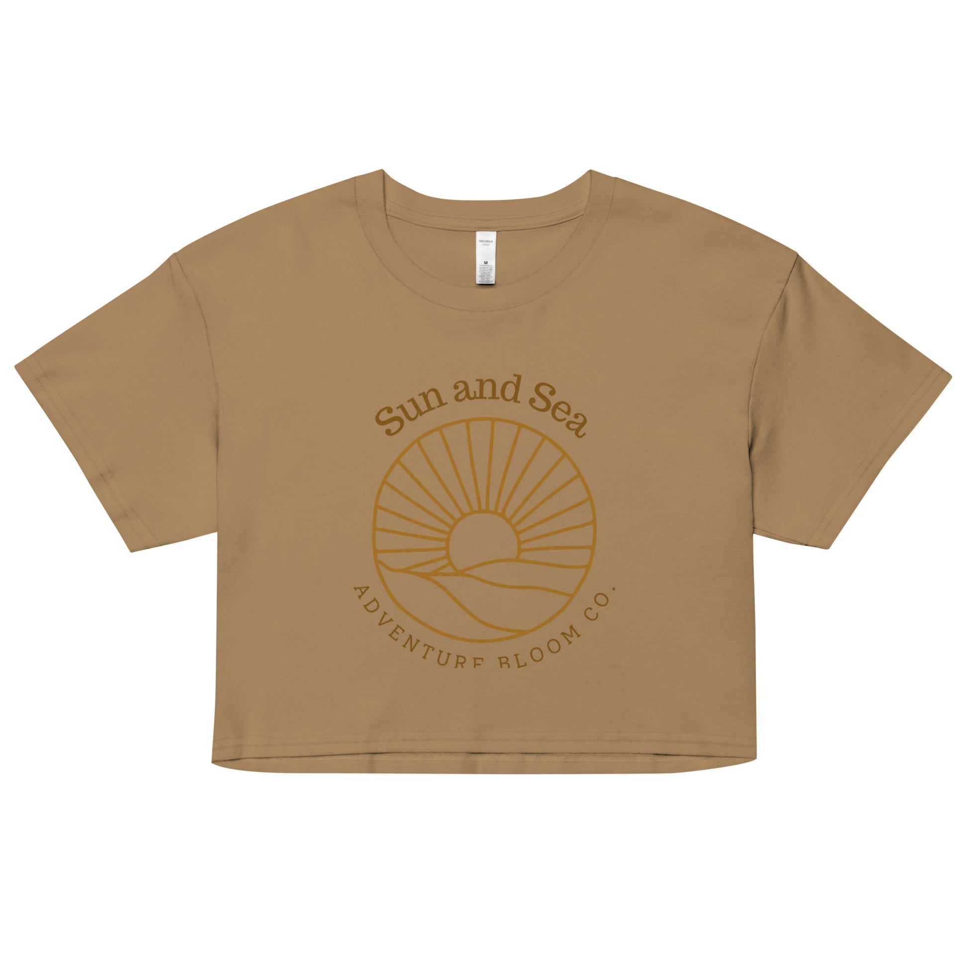 Crop Top with Sun-Kissed Seas Design