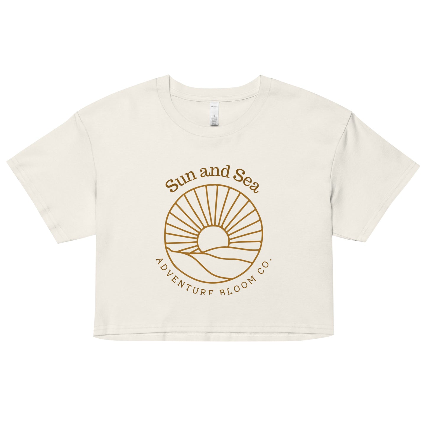 Crop Top with Sun-Kissed Seas Design