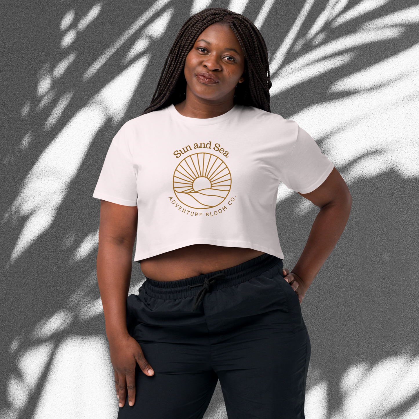 Crop Top with Sun-Kissed Seas Design