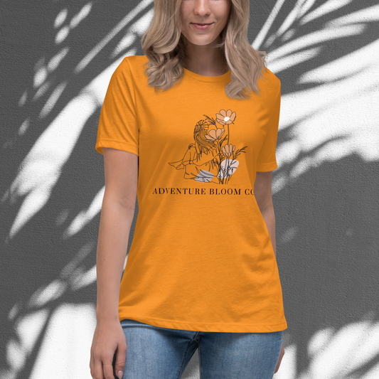 Enchanted Ladies Tee by Adventure Bloom Co. – Front View Heather Marmalade