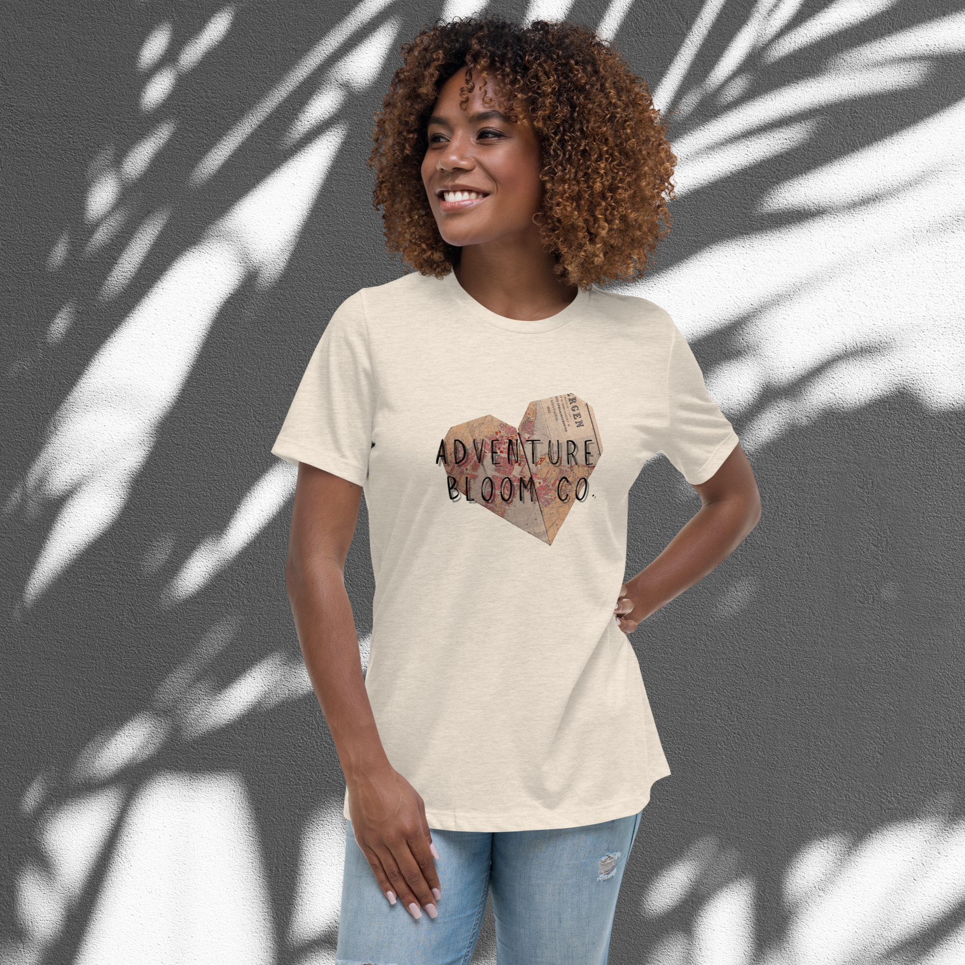 Roaming Heart Relaxed Tee in Heather Prism Natural