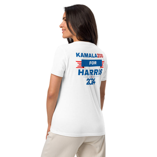 KamalaZOO 4 Harris 2024 Ladies V-neck Tee