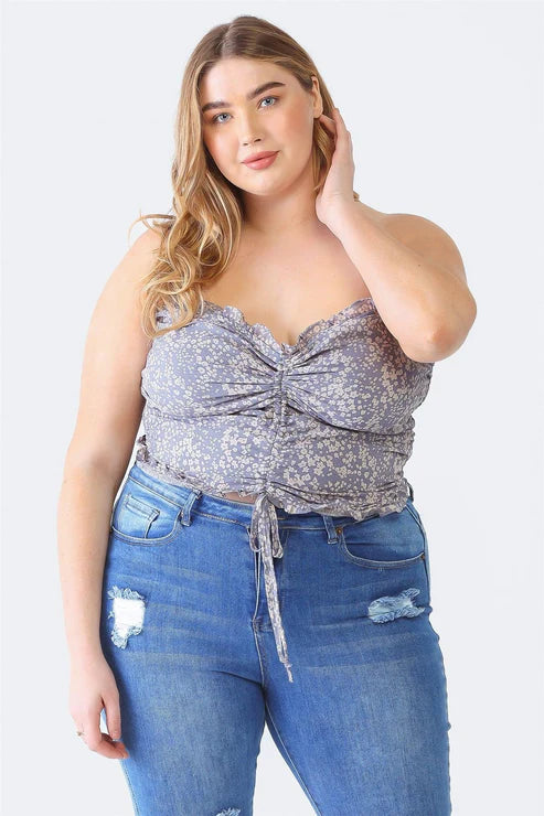 Wildflower Whisper Smocked Back Curvy Top